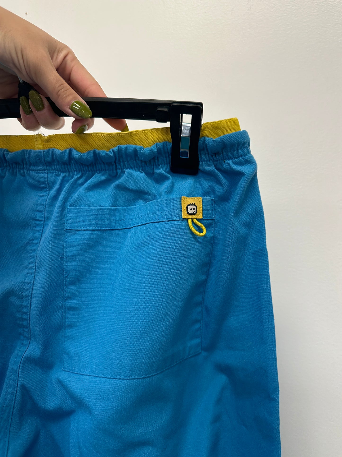 Spread Blue Drawstring Pants w/ Yellow Waist