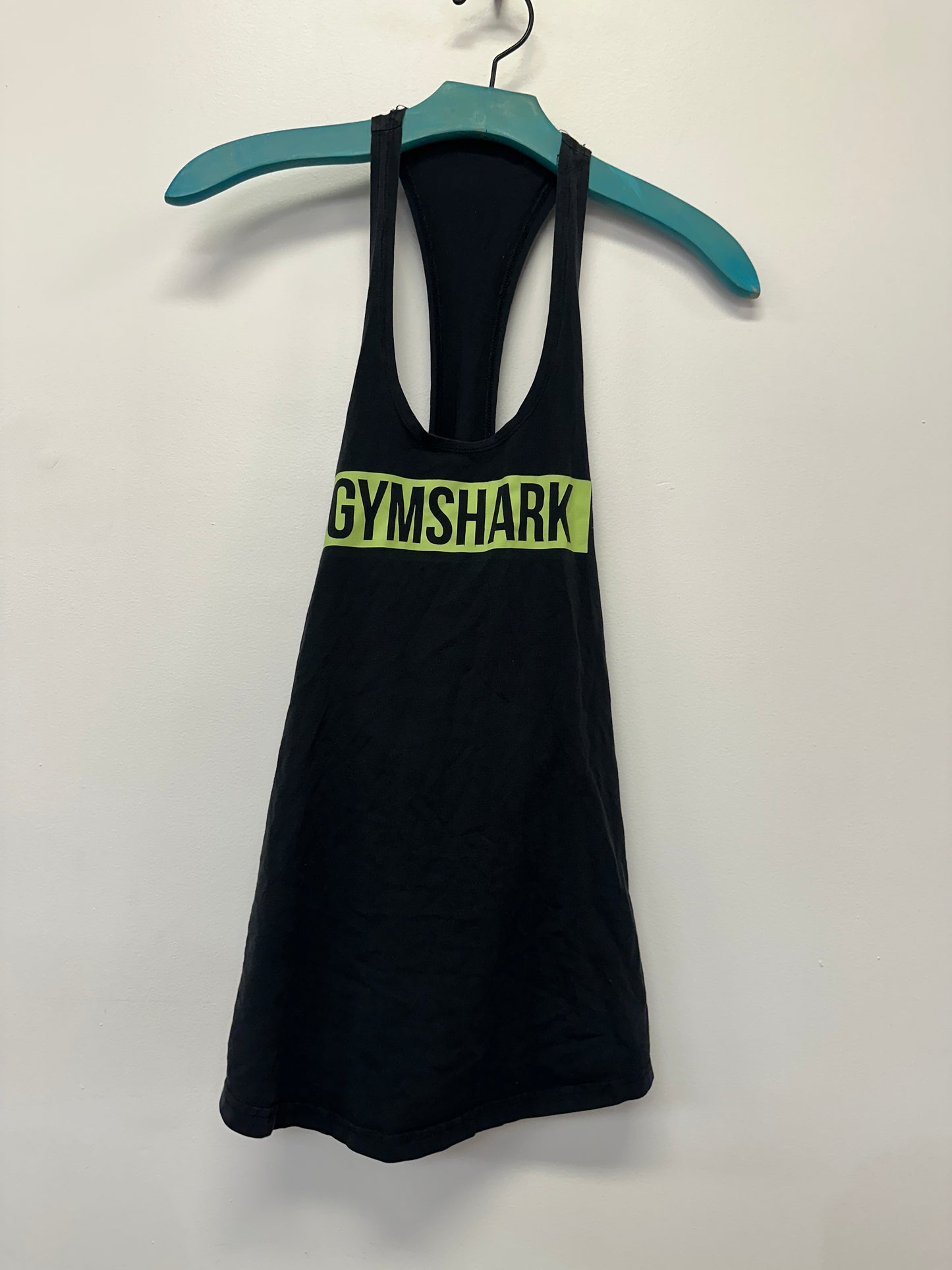 Black Gymshark Racerback Tank Neon Logo