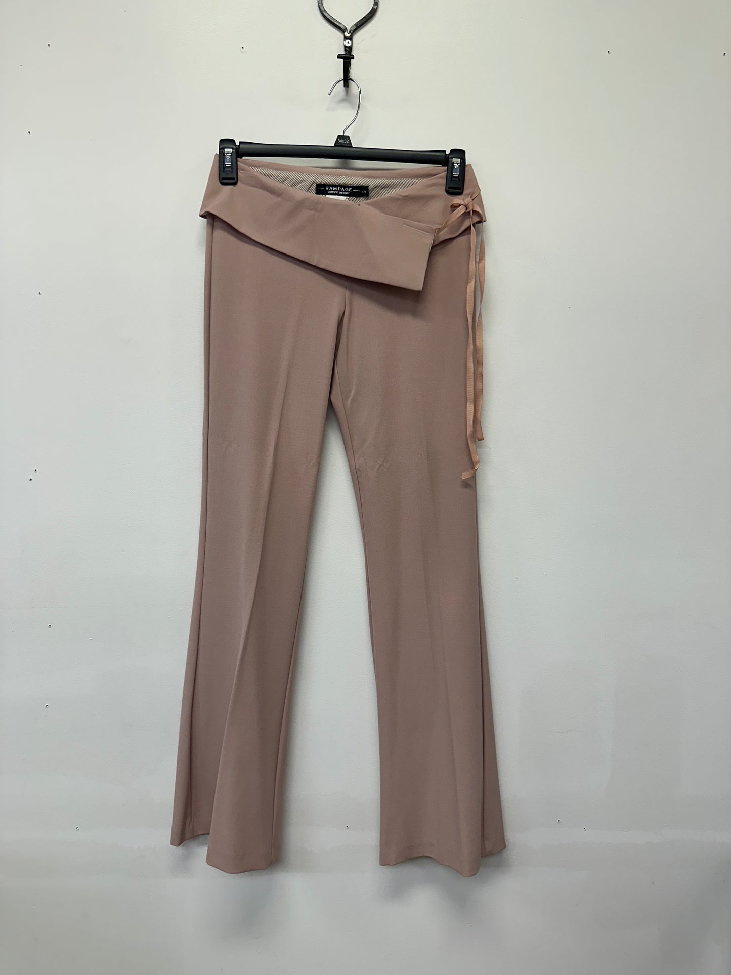 Rampage Blush Foldover Tie Waist Flare Pants