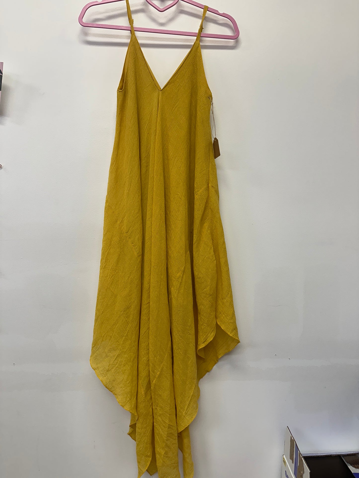Mustard Flowy Midi Dress