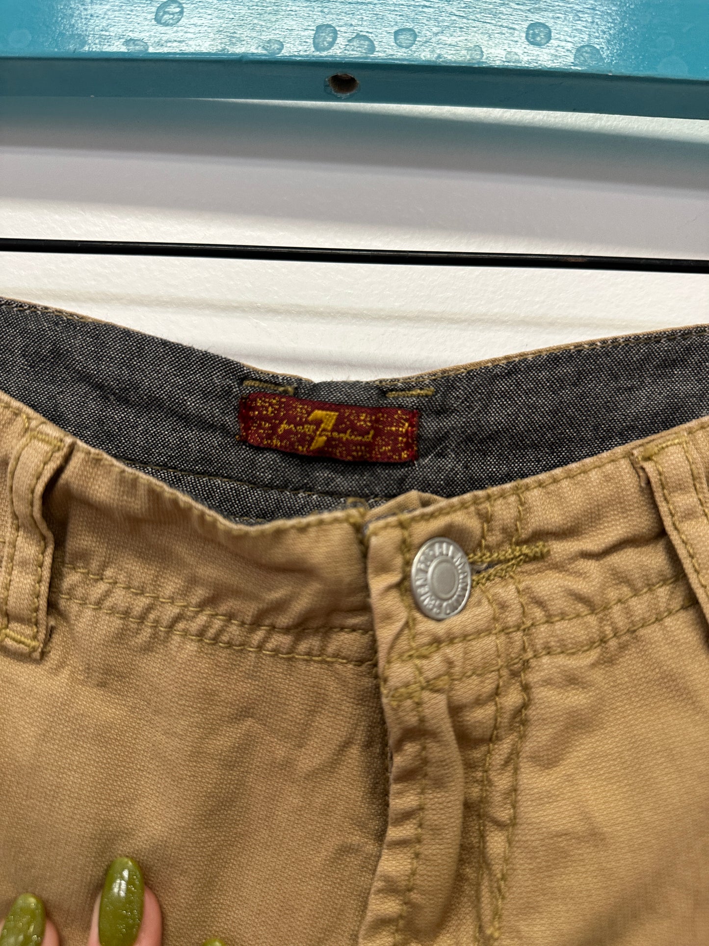 7 For All Mankind Tan Cargo Shorts
