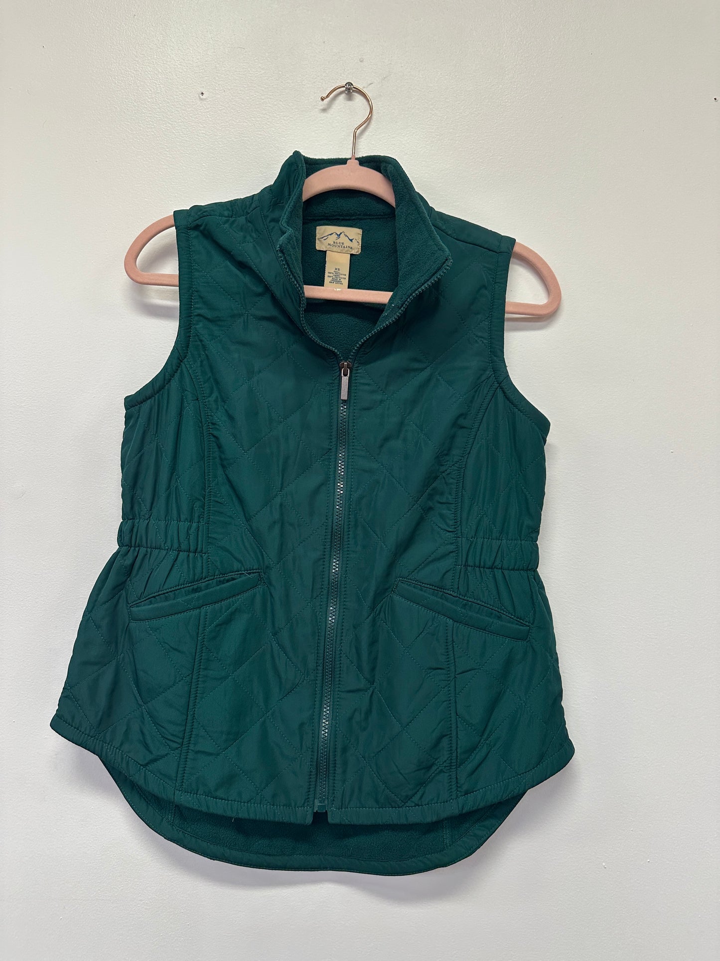 Green Quilted Zip Vest