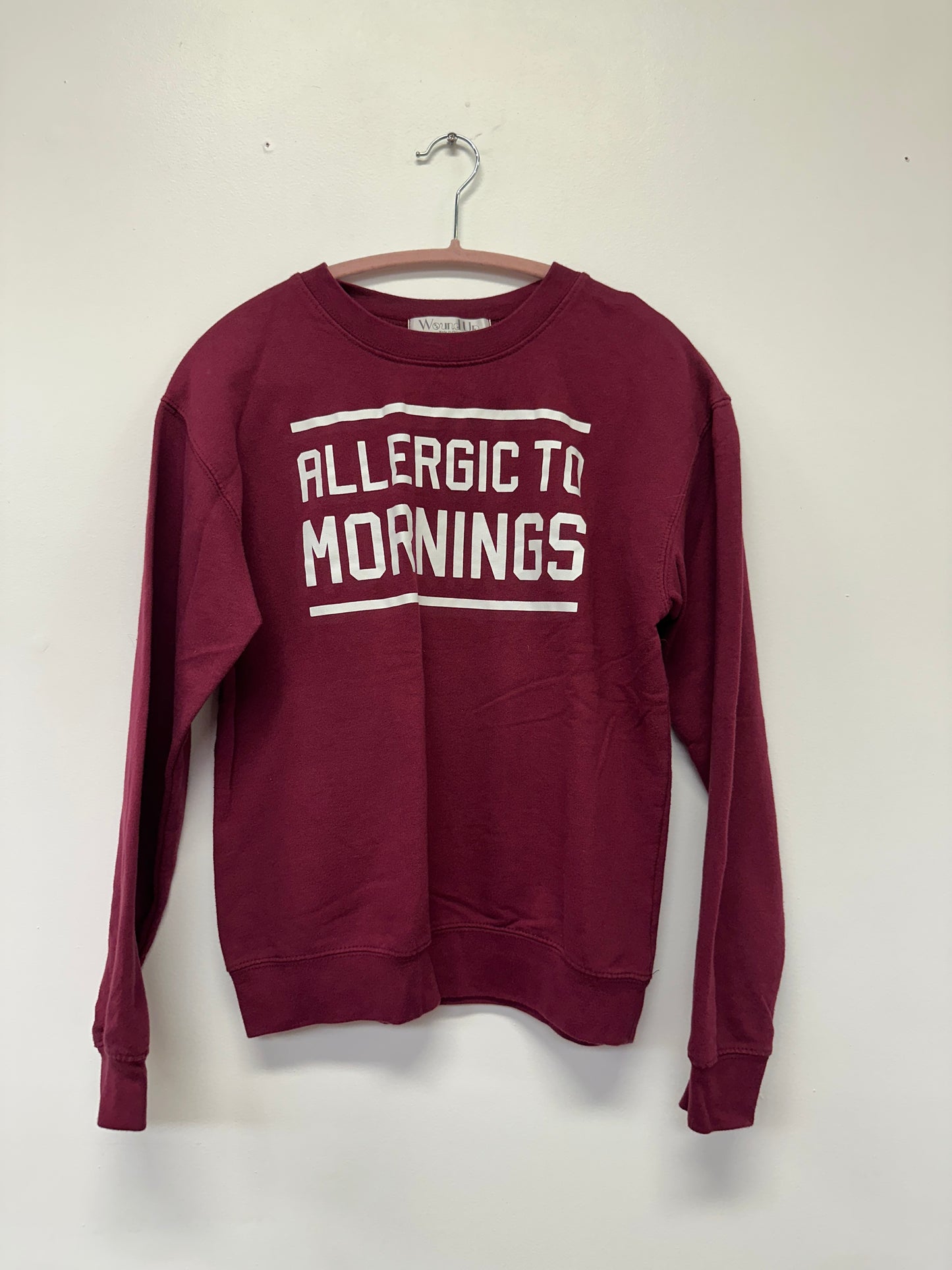 Burgundy Allergic to Mornings Crewneck