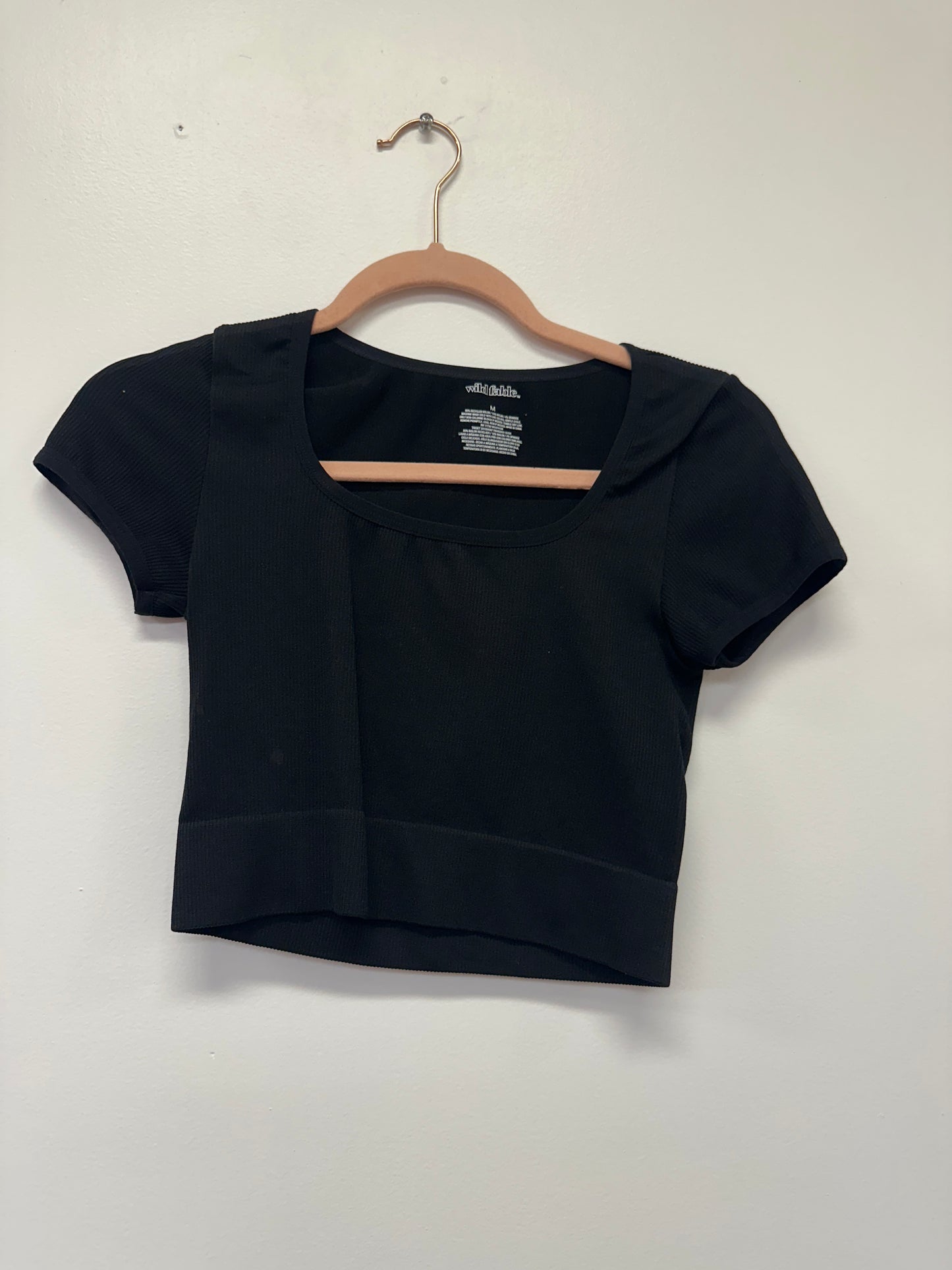 Wild Fable Black Ribbed Crop Top