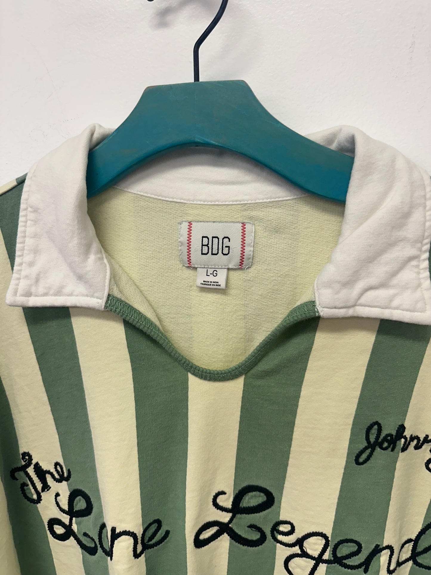 BDG The Lane Legend Green Striped Pullover