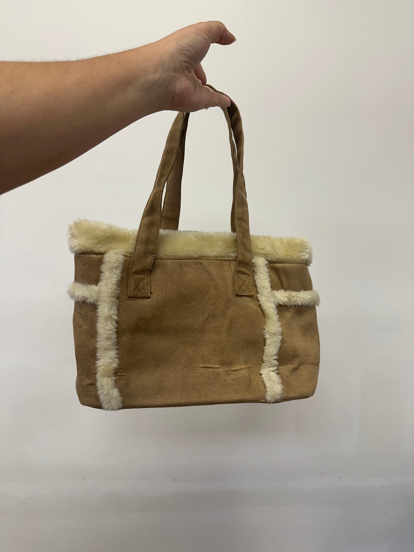 Faux Shearling Shoulder Bag