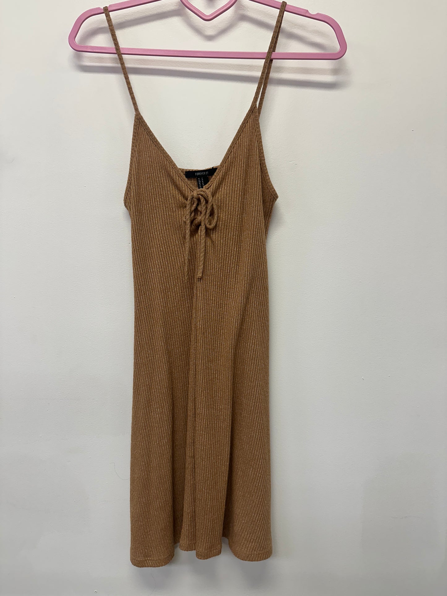 Brown Ribbed Forever 21 Midi Dress