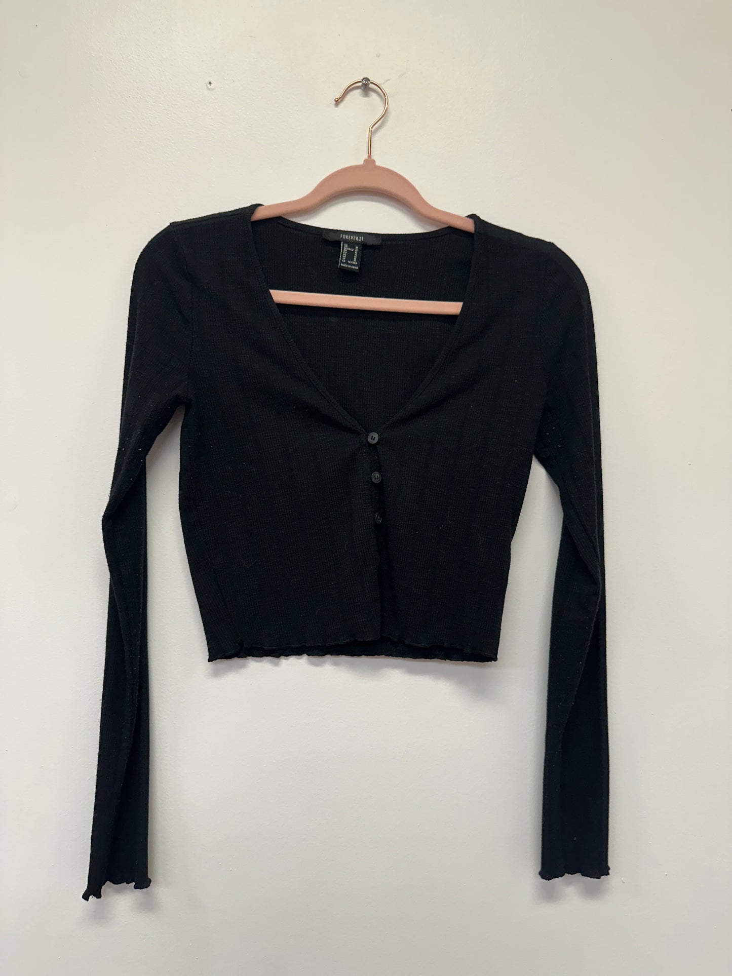 Black Cropped Forever 21 Cardigan