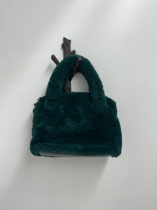 Green Faux Fur Mini Handbag