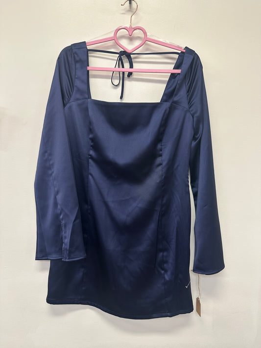 Wild Fable Navy Satin Open Back Mini Dress