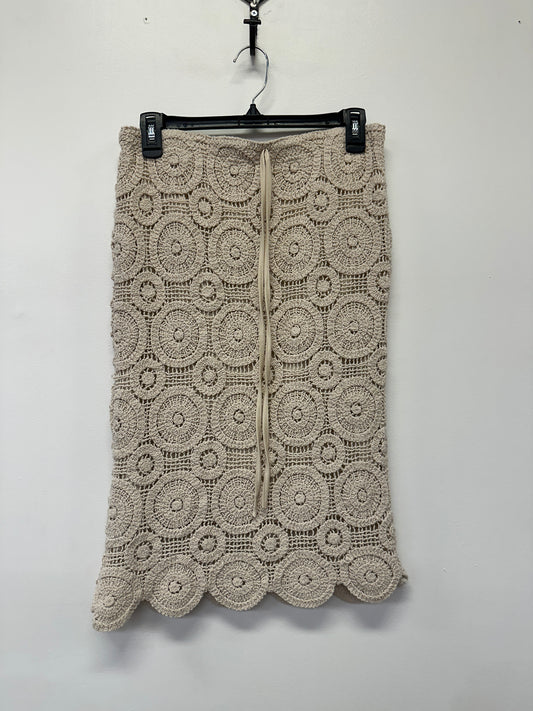 Beige Flowy Knit Skirt Medium