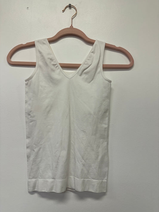 White V Neck Tank Basic