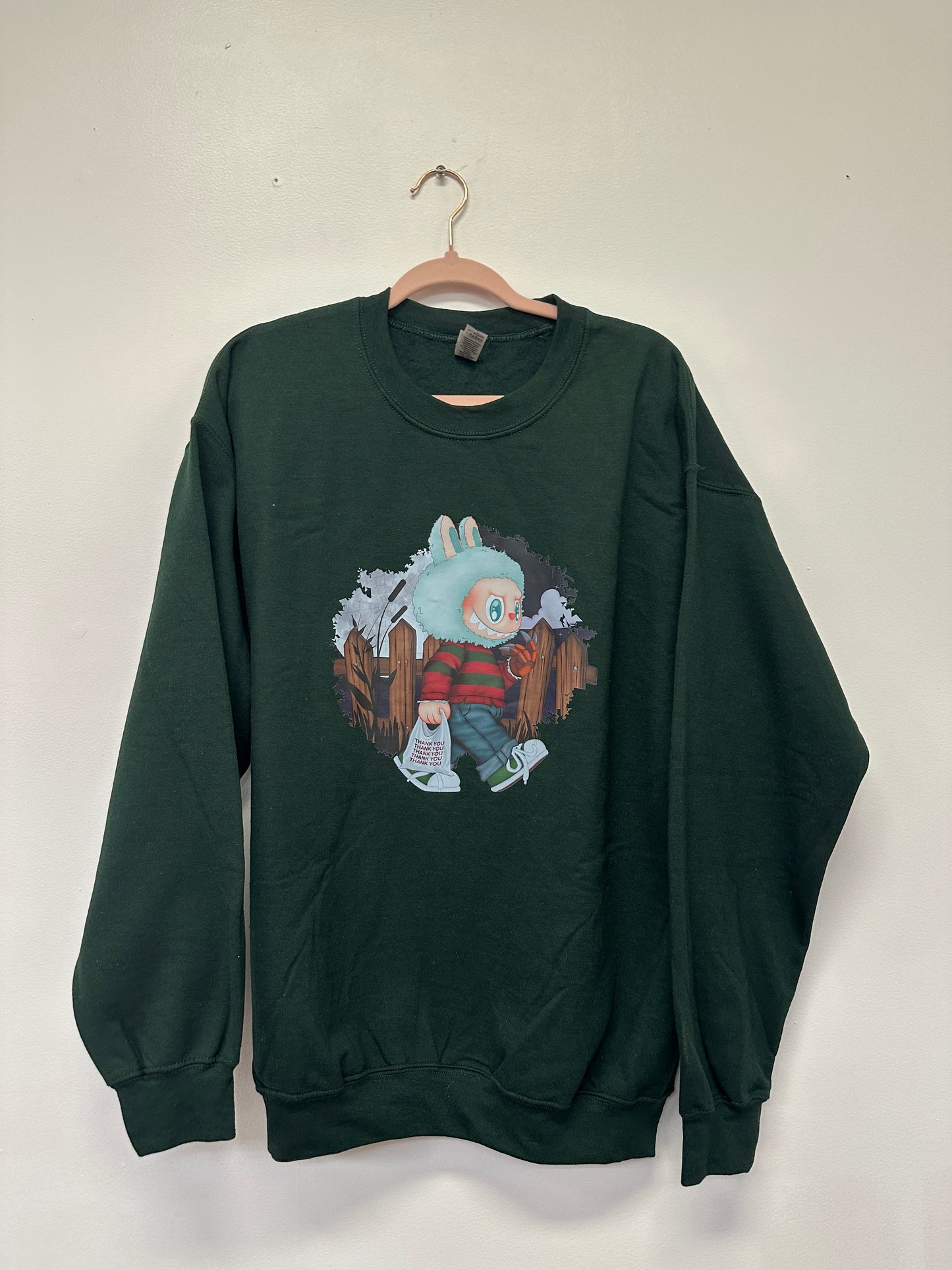 Green Horror Bunny Graphic Crewneck