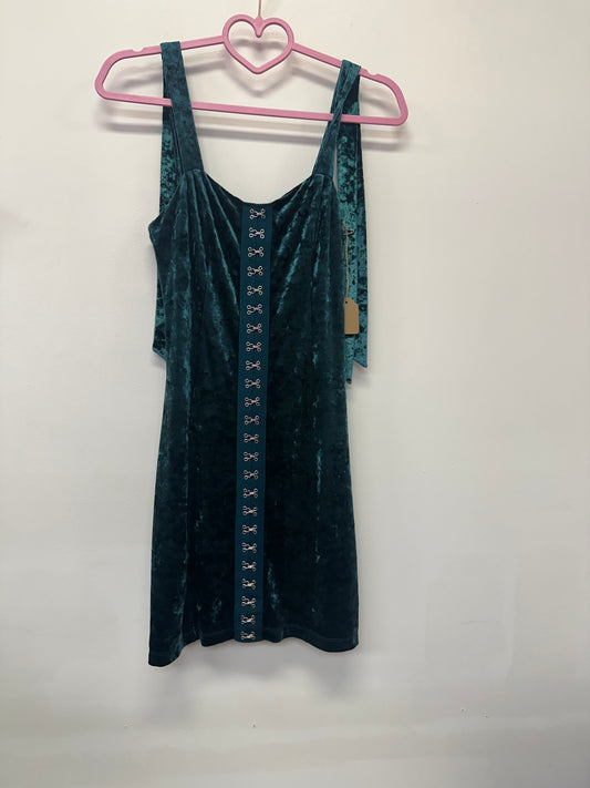 Teal Velvet Dress