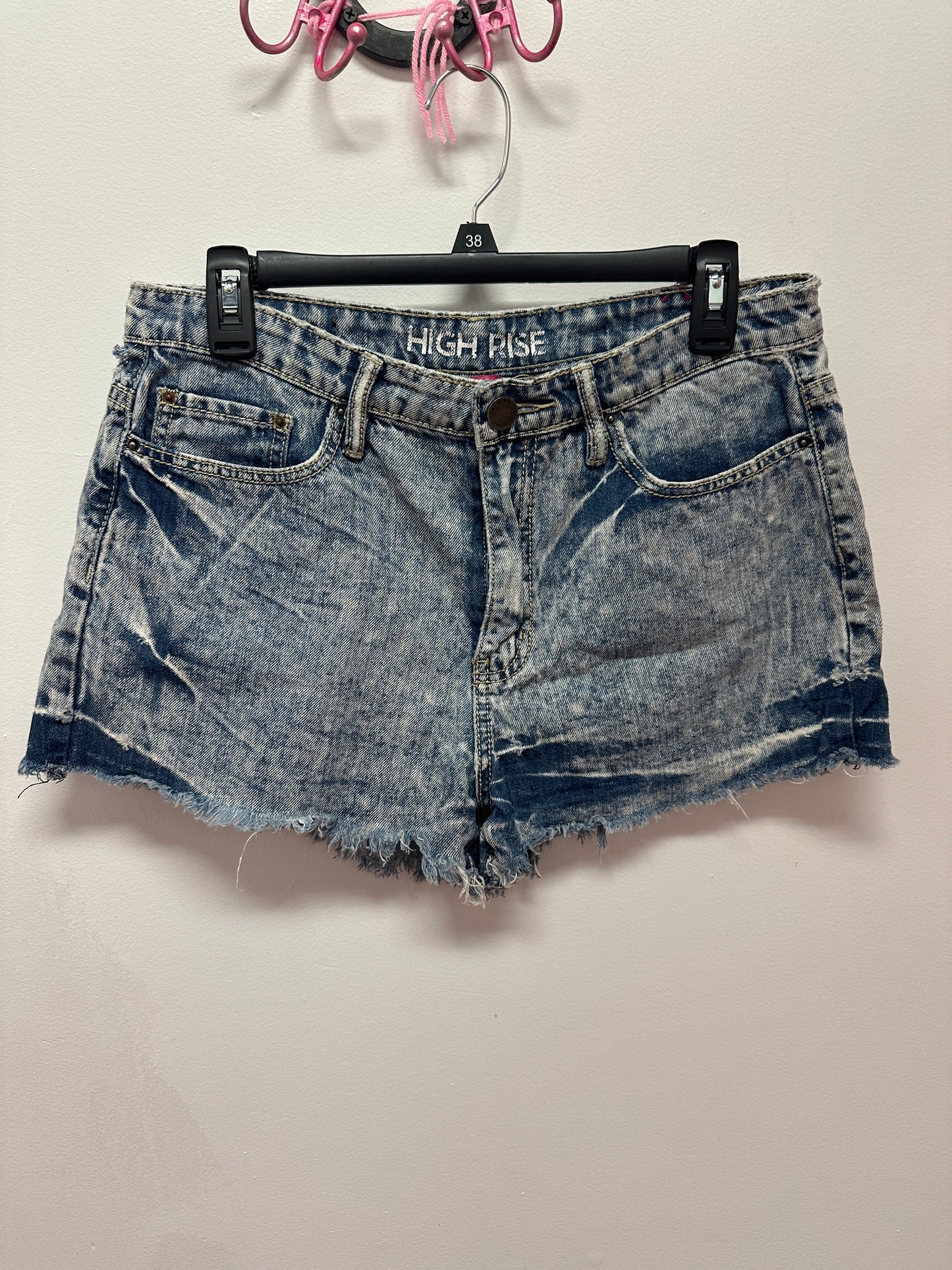YMI High Rise Acid Wash Jean Shorts