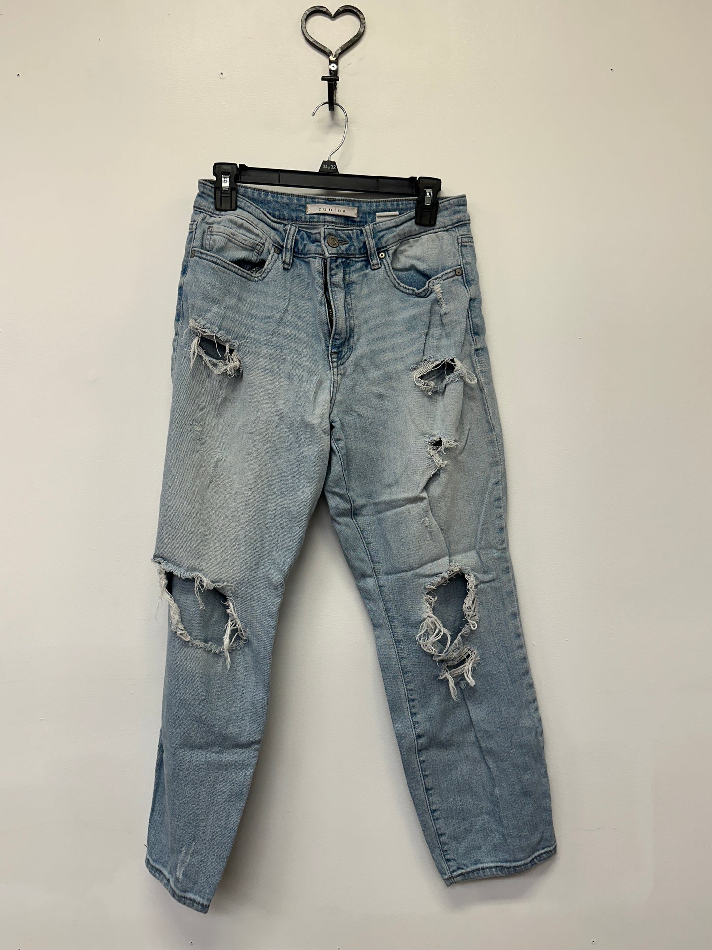 Eunina Light Wash Ripped Skinny Jeans