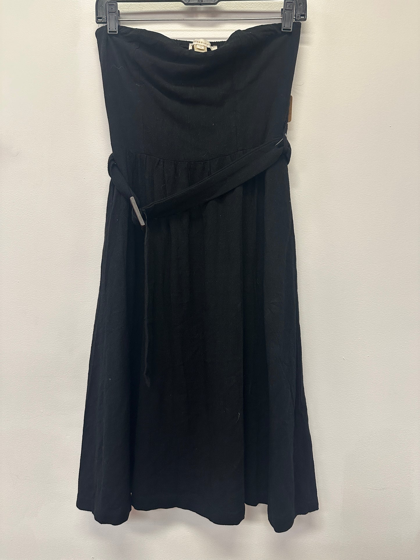 Black Strapless Midi Dress