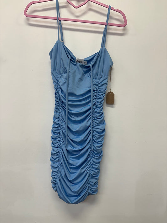 Blue Ruched Bodycon Dress