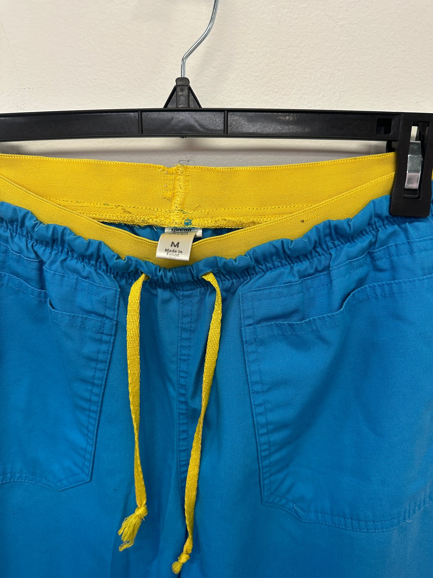 Spread Blue Drawstring Pants w/ Yellow Waist