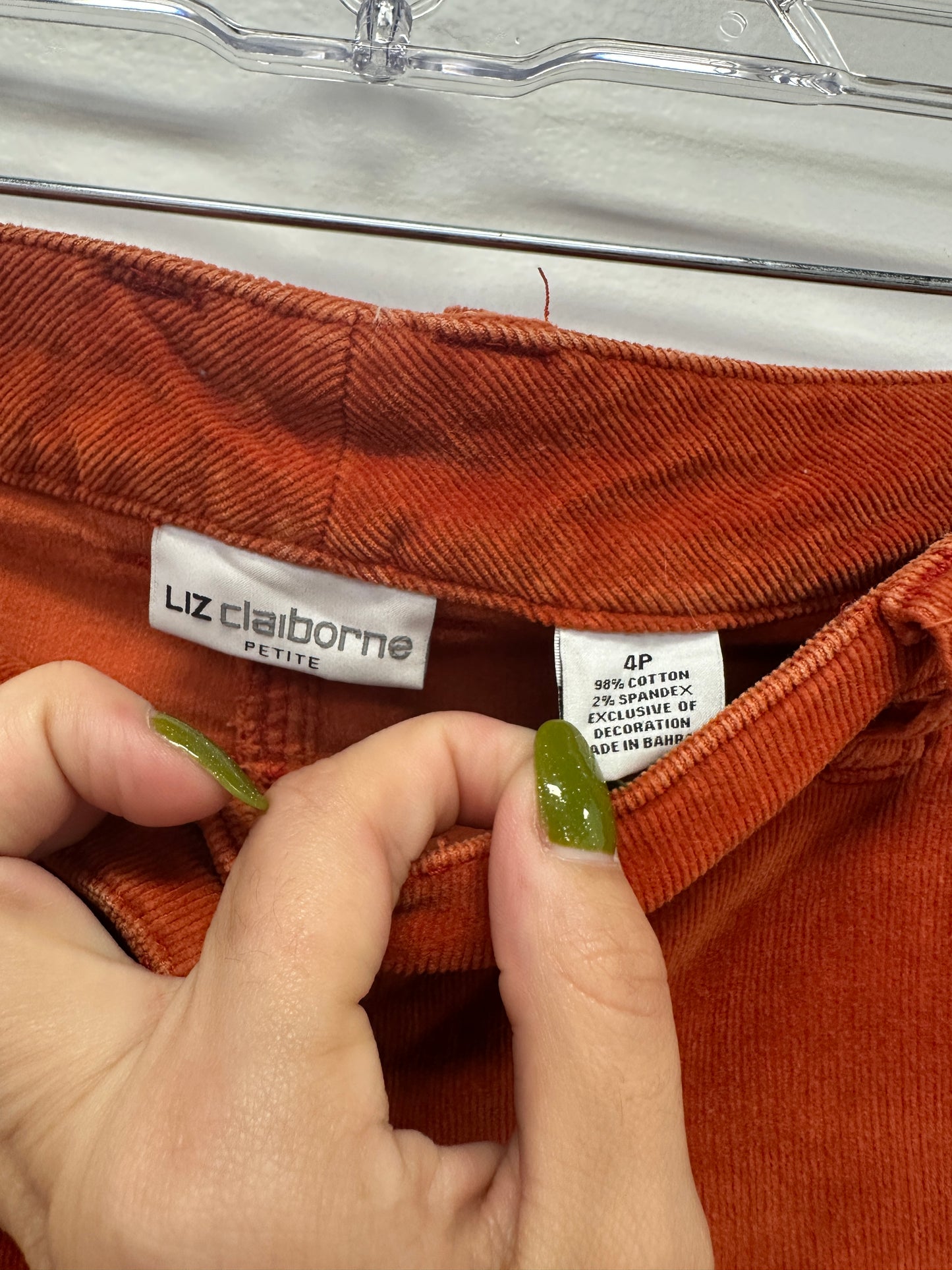 Liz Claiborne Rust Corduroy Pants – Size 4P
