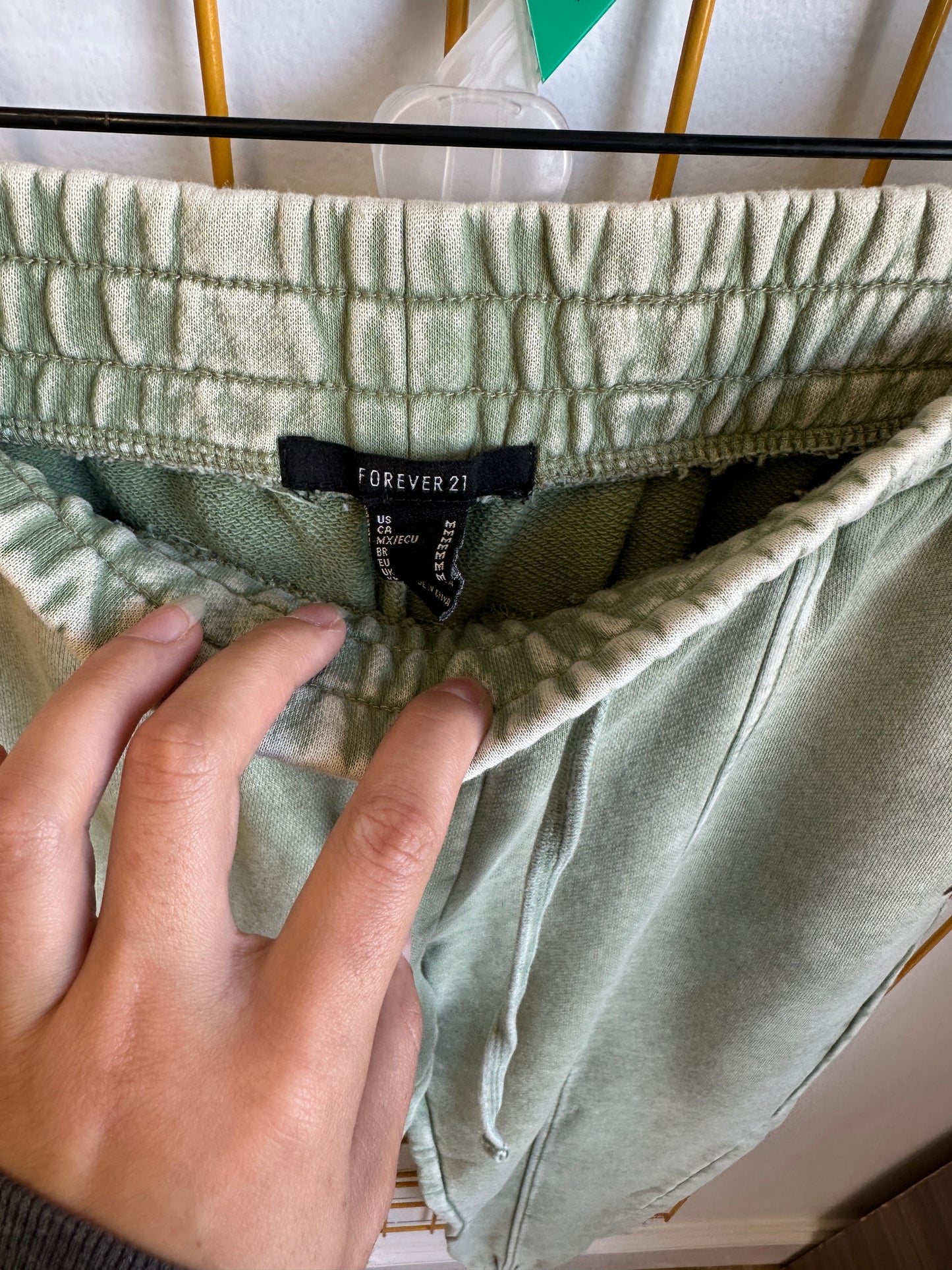 Forever 21 Light Green Acid Wash Jogger Pants
