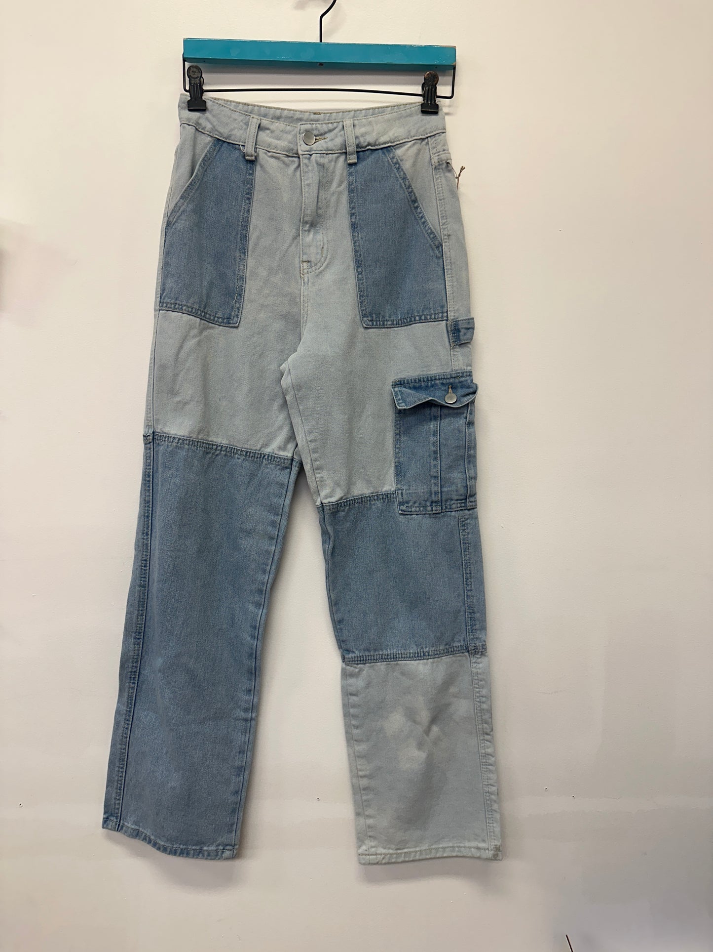 SHEIN Patchwork Cargo Jeans