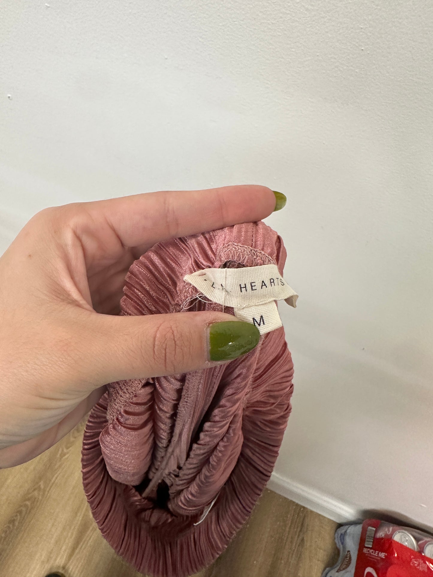 Pink Hearts Pleated Pants – Size M