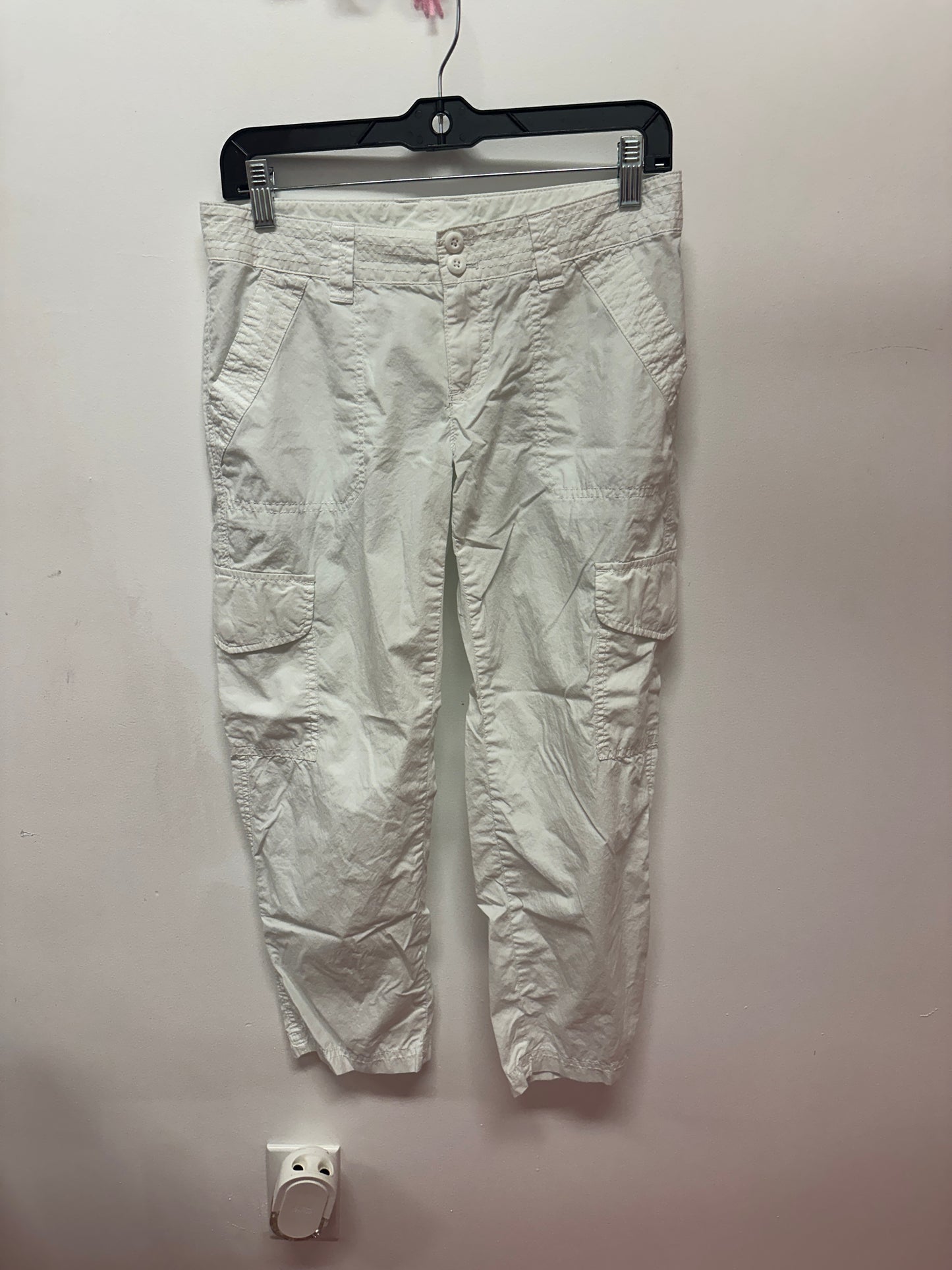 London Jean White Cargo Capri