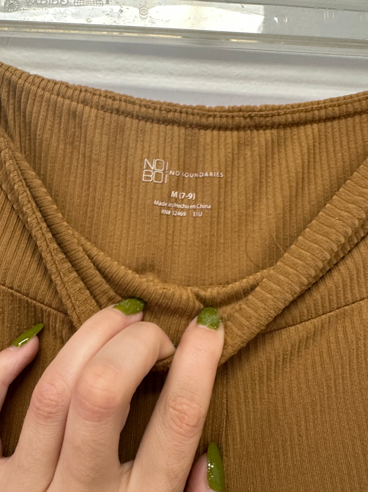 No Boundaries Brown Ribbed Flare Pants