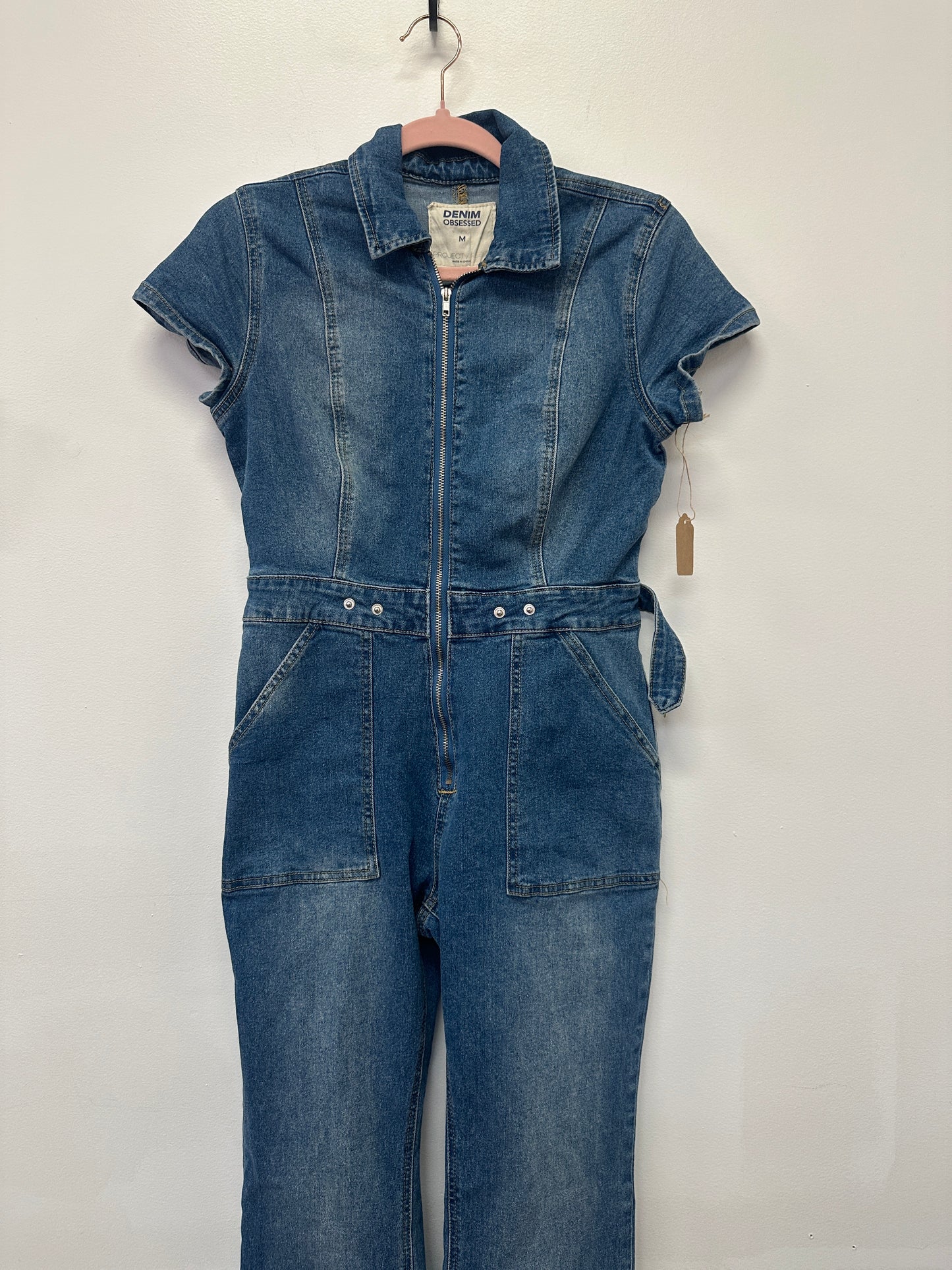 Denim Obsessed Zip Front Denim Jumpsuit