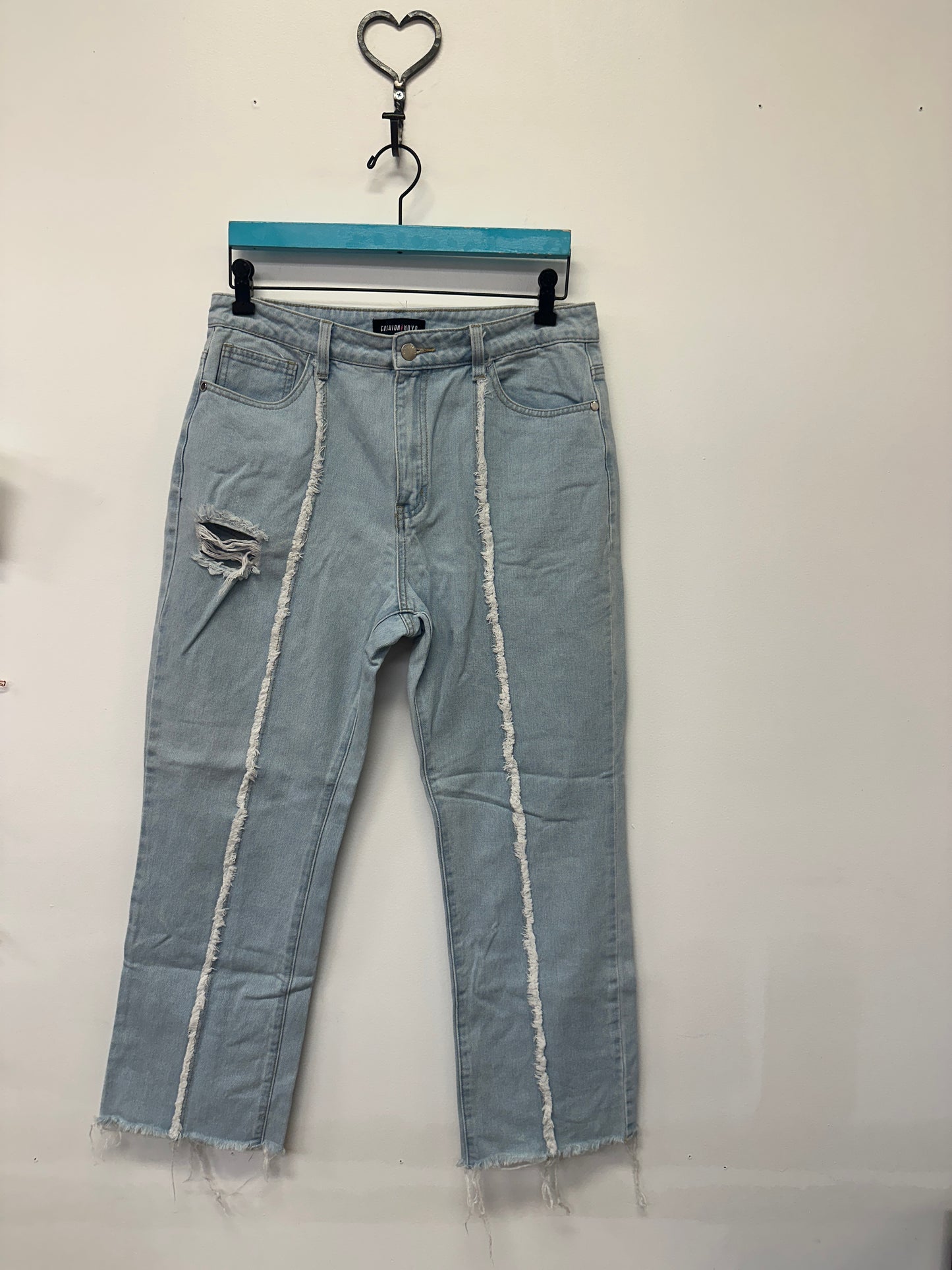 Fashion Nova Light Wash Distressed Jeans