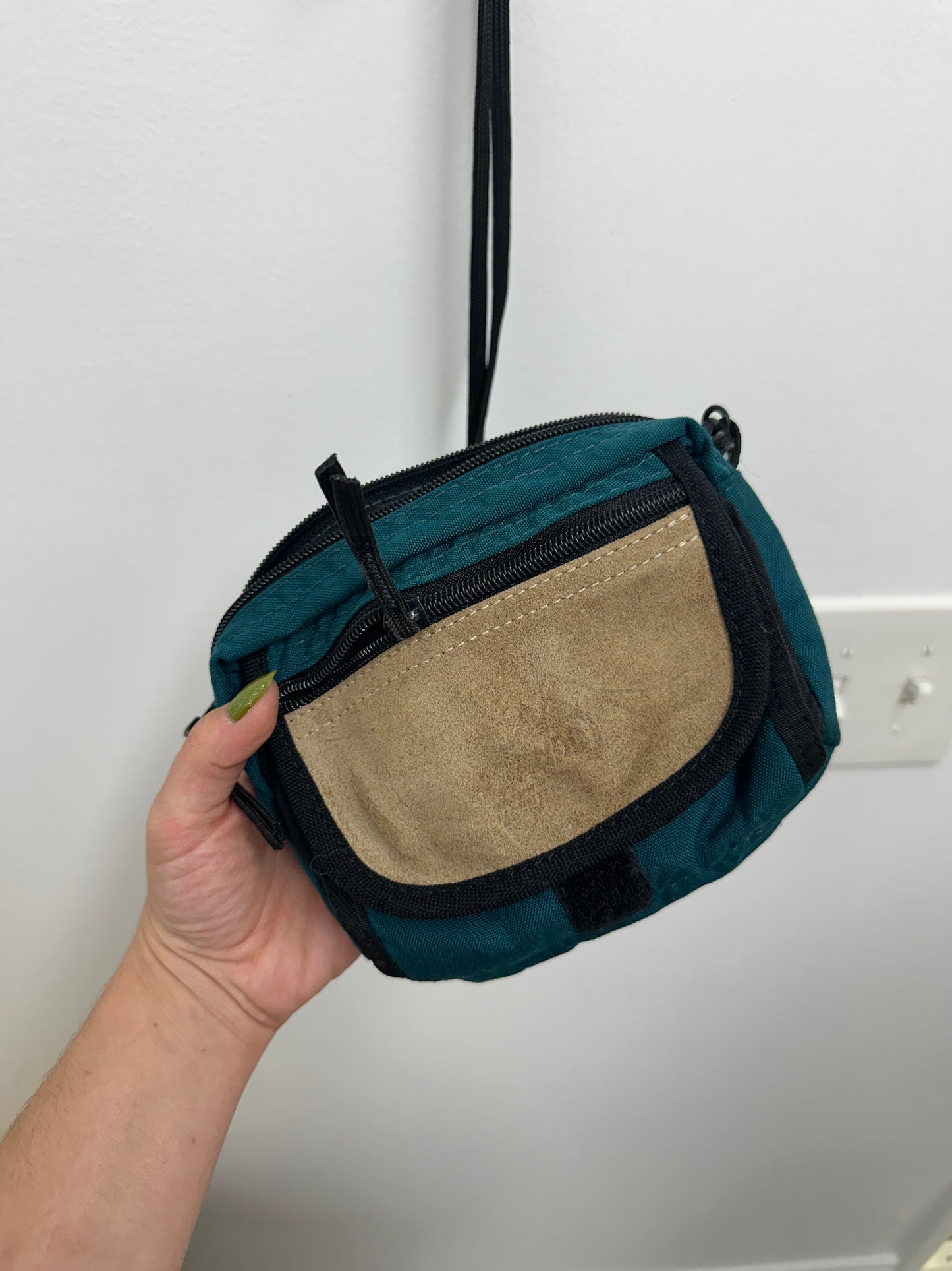 Teal & Tan Vintage Mini Crossbody