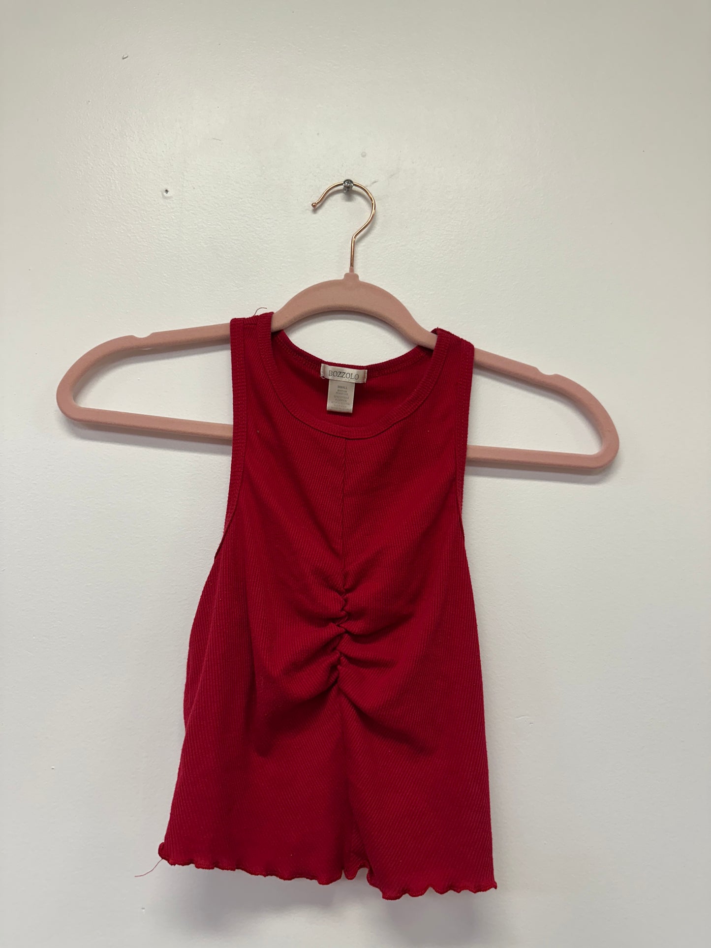 Red Ruched Tank Top