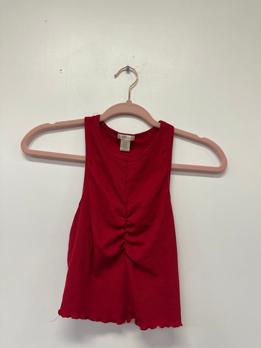 Red Ruched Tank Top