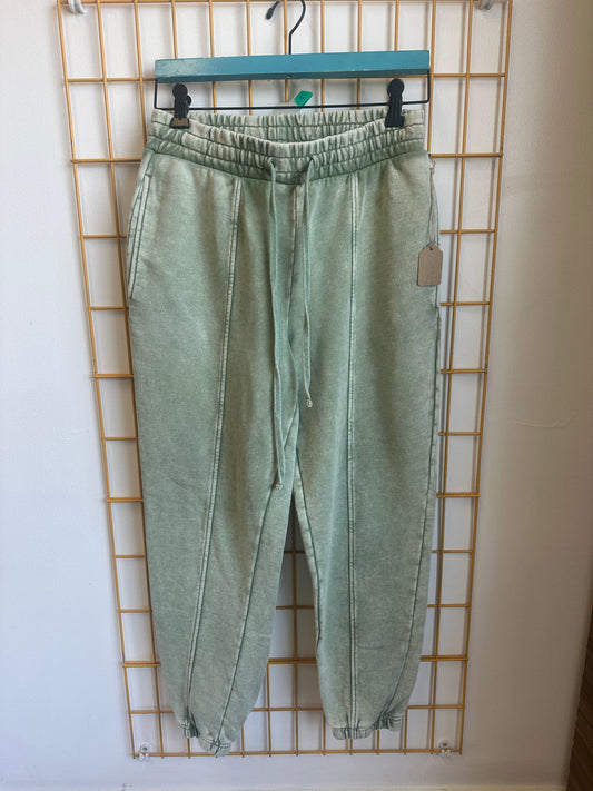 Forever 21 Light Green Acid Wash Jogger Pants