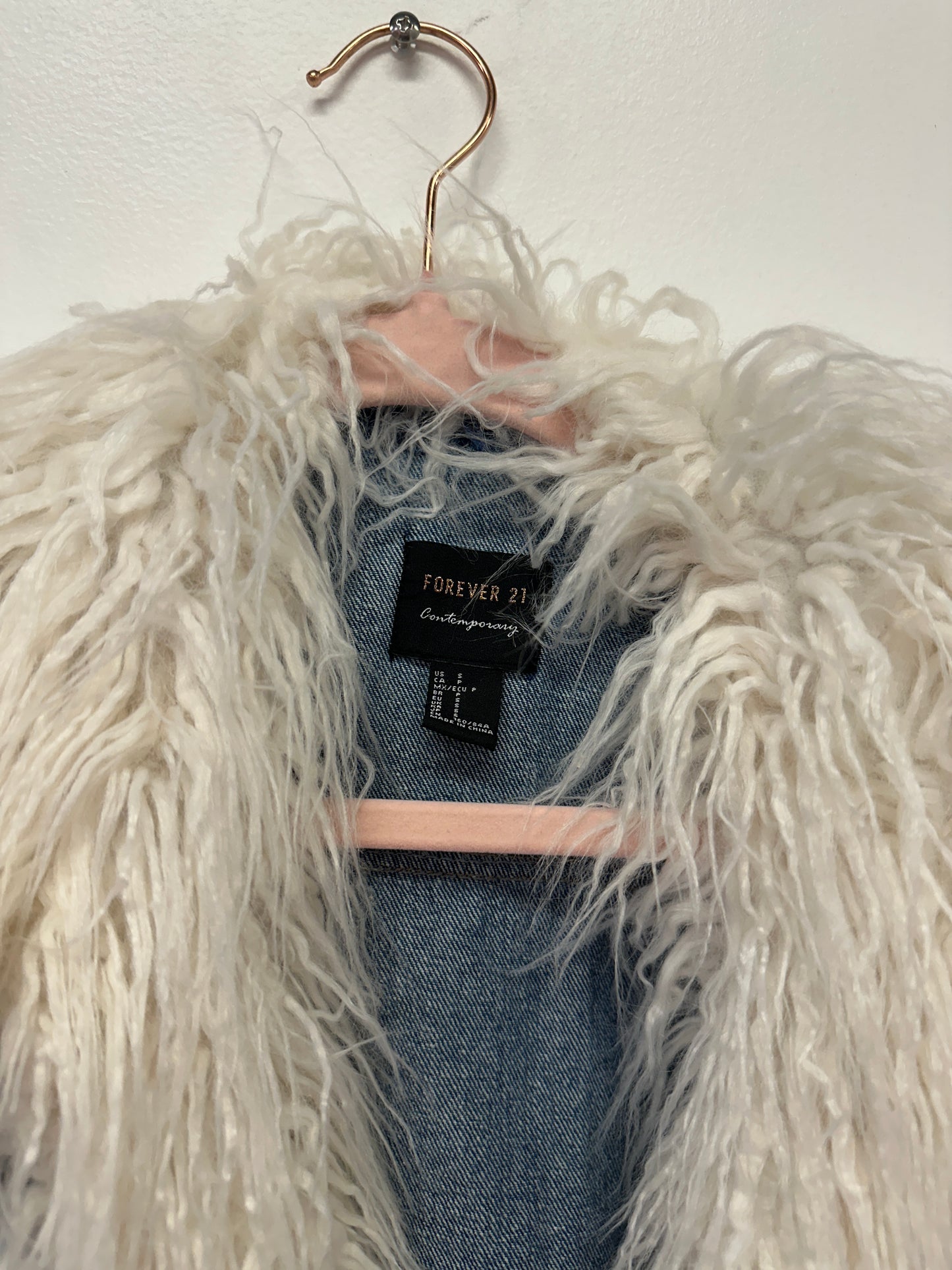 Forever 21 Faux Fur Collar Denim Jacket