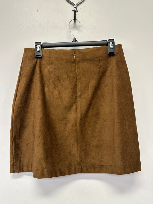 Brown Faux Suede Mini Skirt Size 6 New With Tags