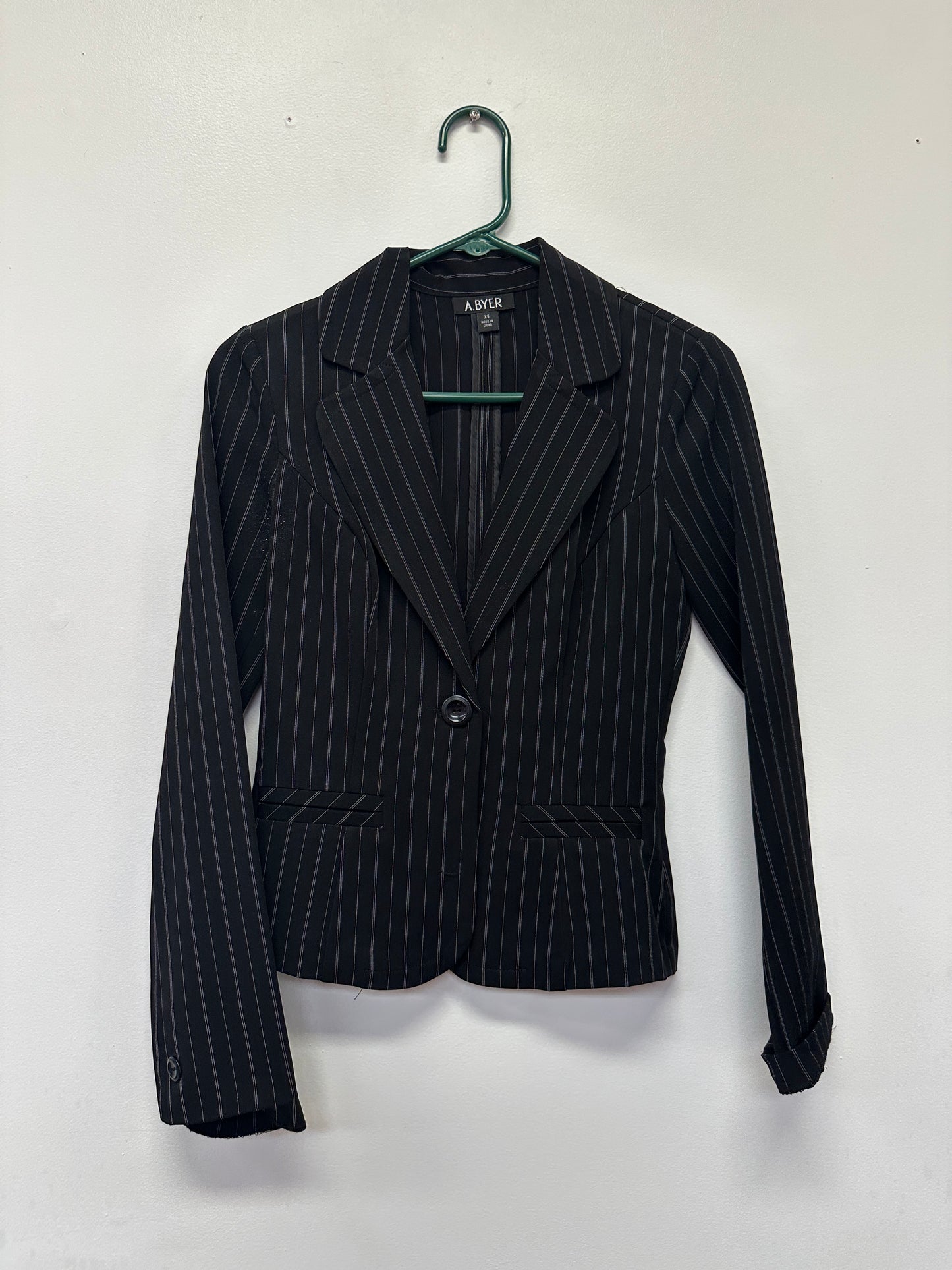 Black Pinstripe Blazer