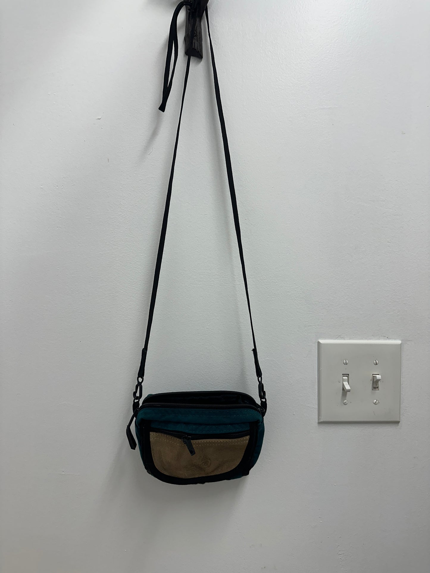 Teal & Tan Vintage Mini Crossbody