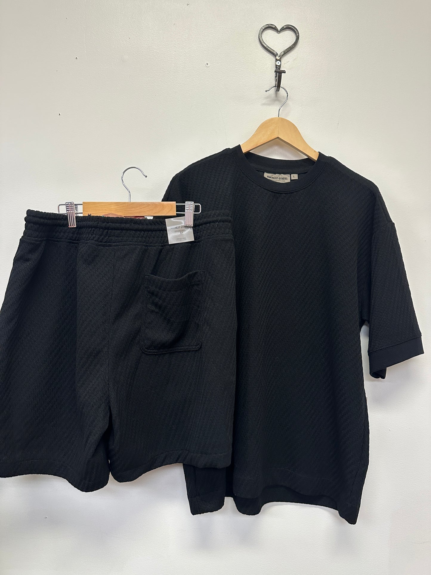 Almost Others Black Textured Matching Set