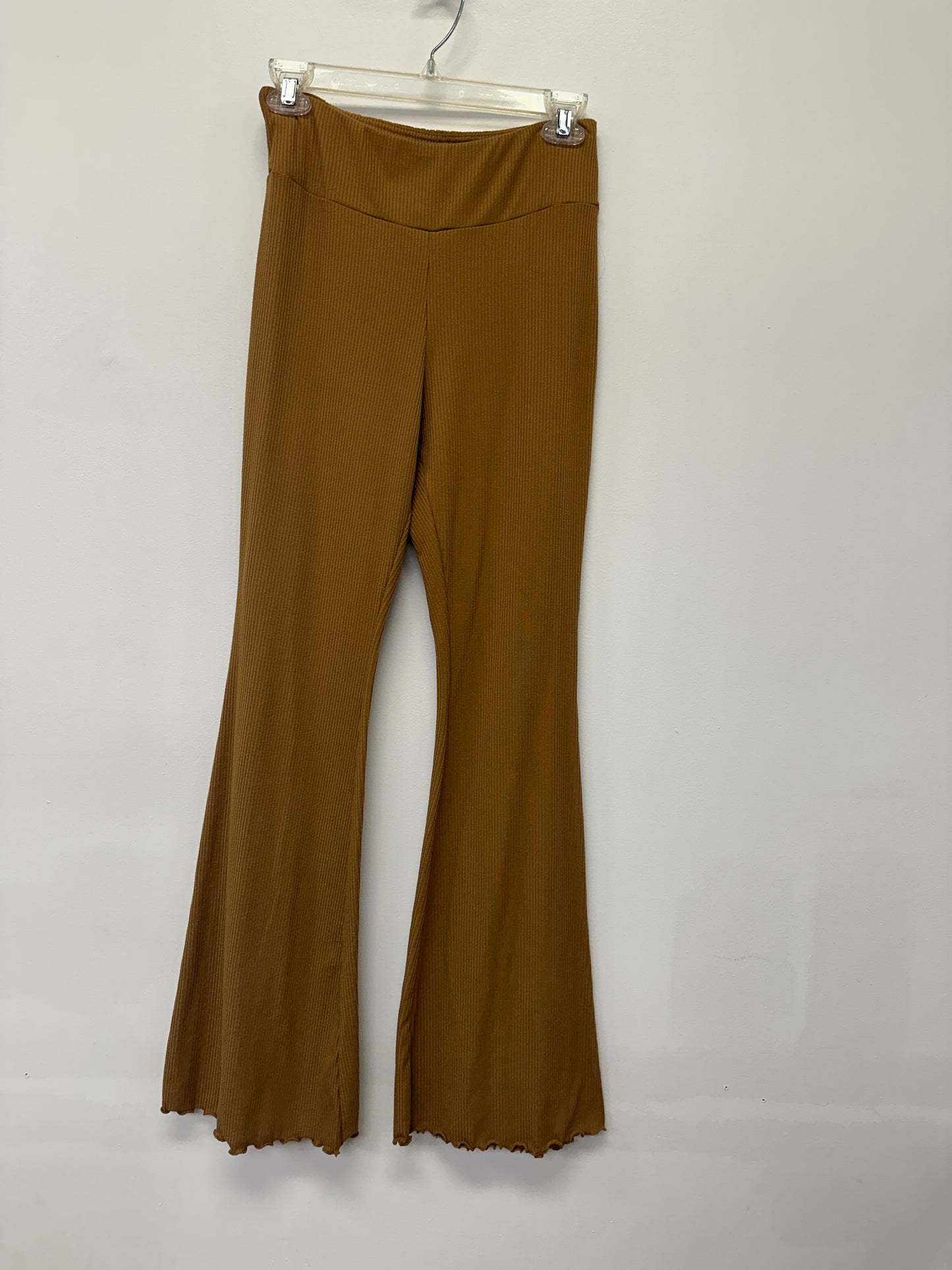 No Boundaries Brown Ribbed Flare Pants