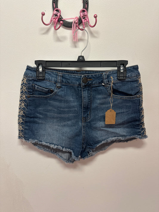 Celebrity Pink Beige Stitch Jean Shorts