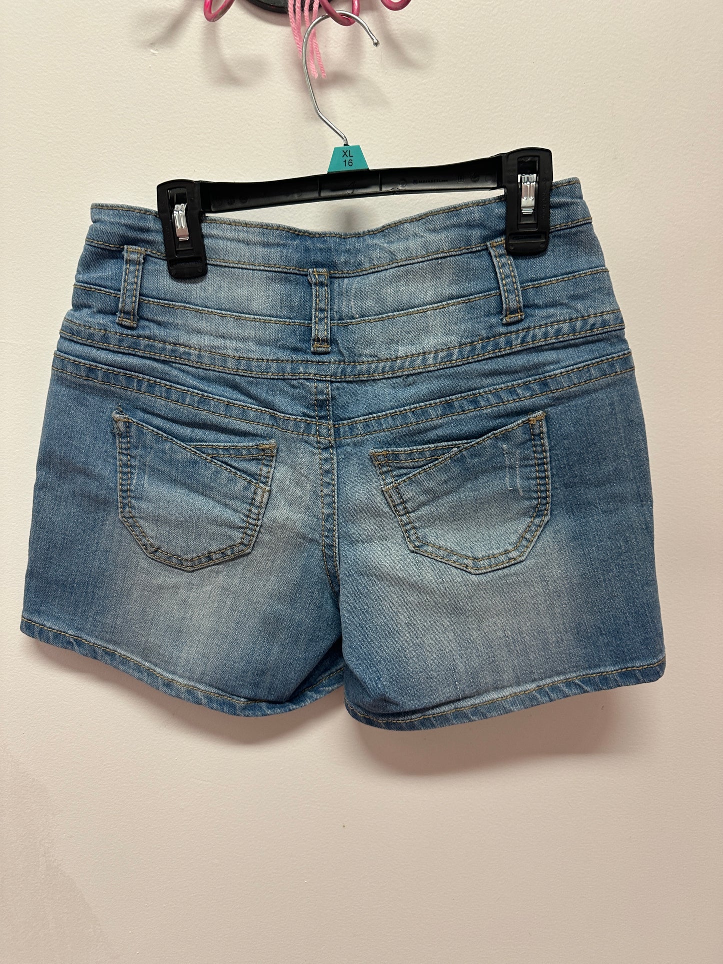 Blue Asphalt Button Down Jean Shorts