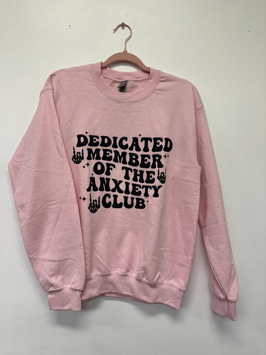 Pink Anxiety Club Graphic Crewneck
