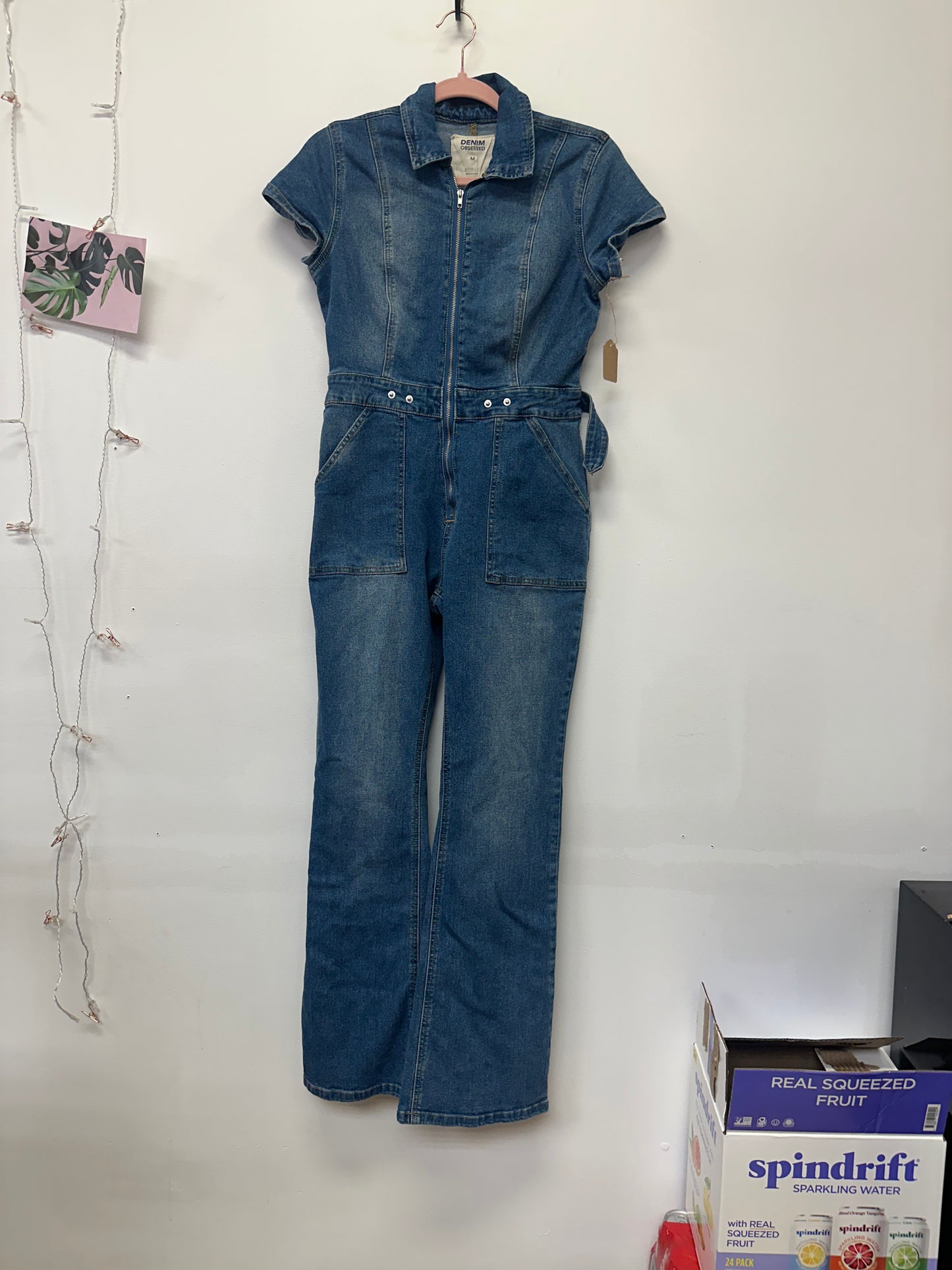Denim Obsessed Zip Front Denim Jumpsuit