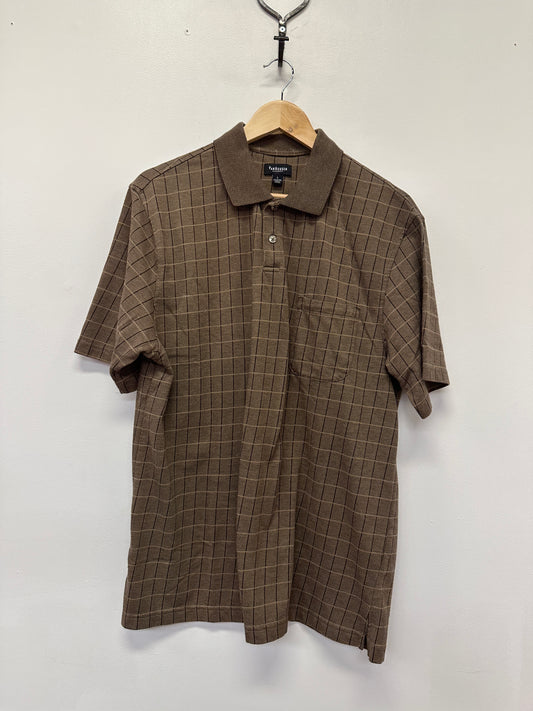 Van Heusen Brown Grid Polo