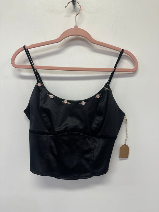 Wild Fable Black Satin Crop