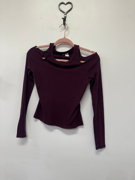 Burgundy Cutout Top