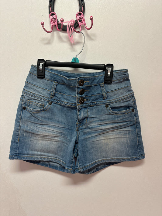 Blue Asphalt Button Down Jean Shorts