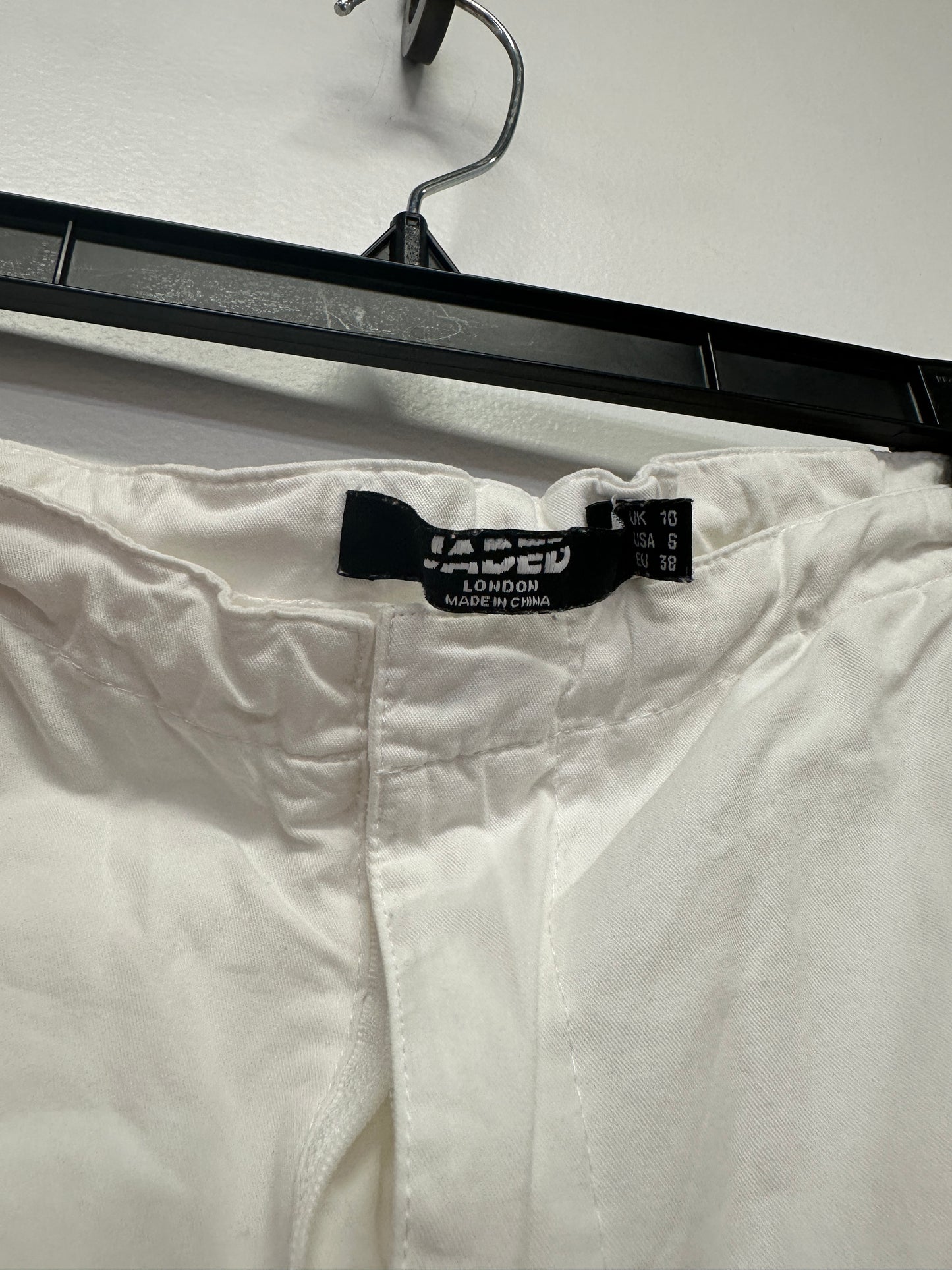 Jaded London White Cargo Pants